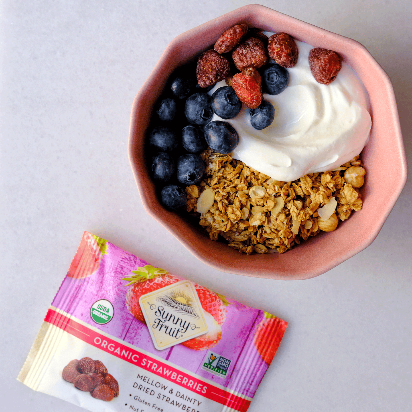 Organic Dried Strawberries - Dried Fruit Snacks, No Sulphite