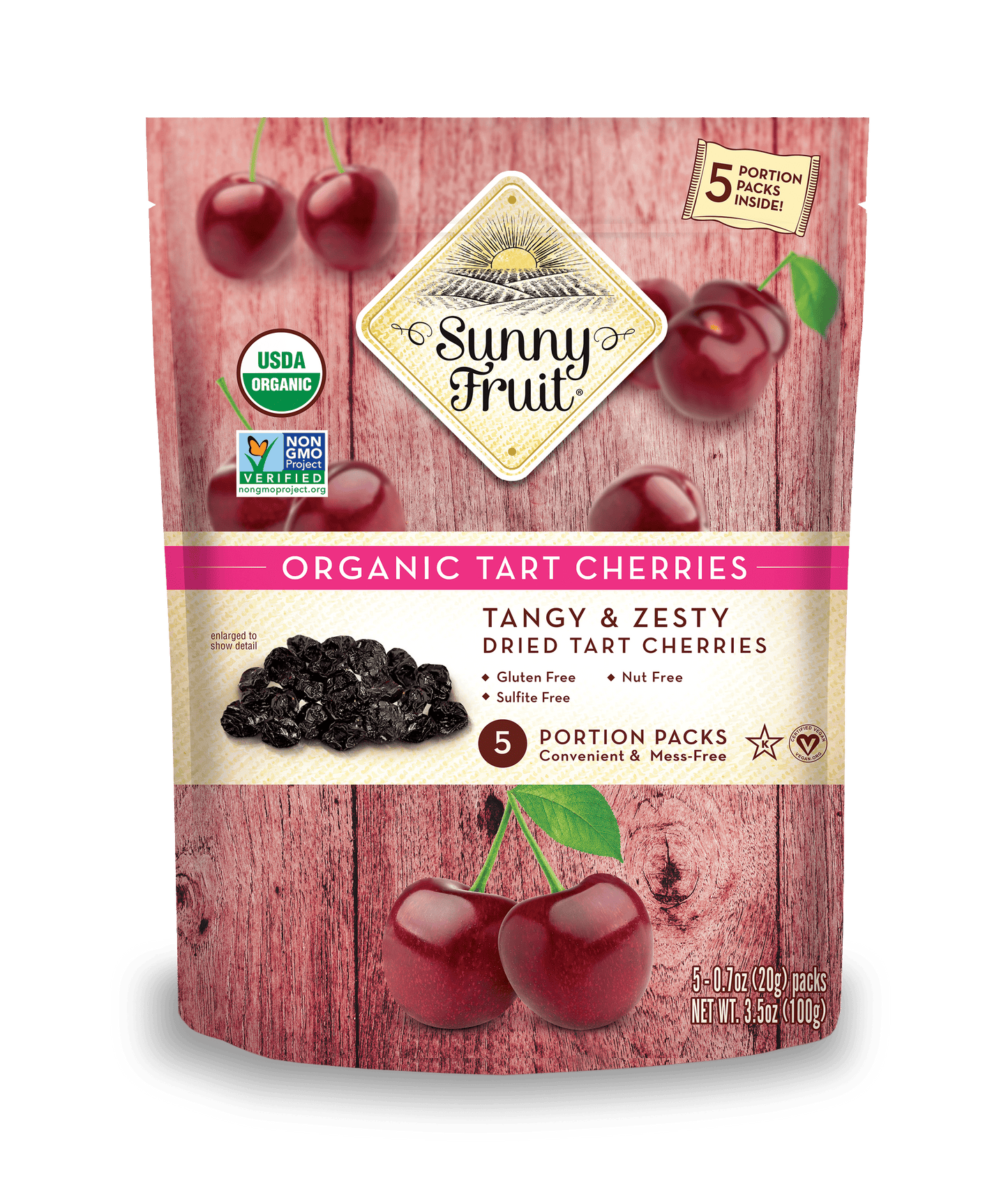 Organic Dried Tart Cherries - No Added Sugars, Fruit Snacks