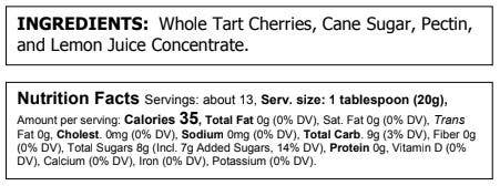 Truly Natural Tart Cherry Preserve