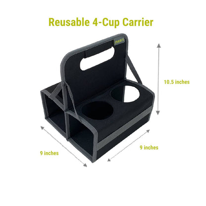 Reusable  Drink Carriers, 4 Cup, Collapsible