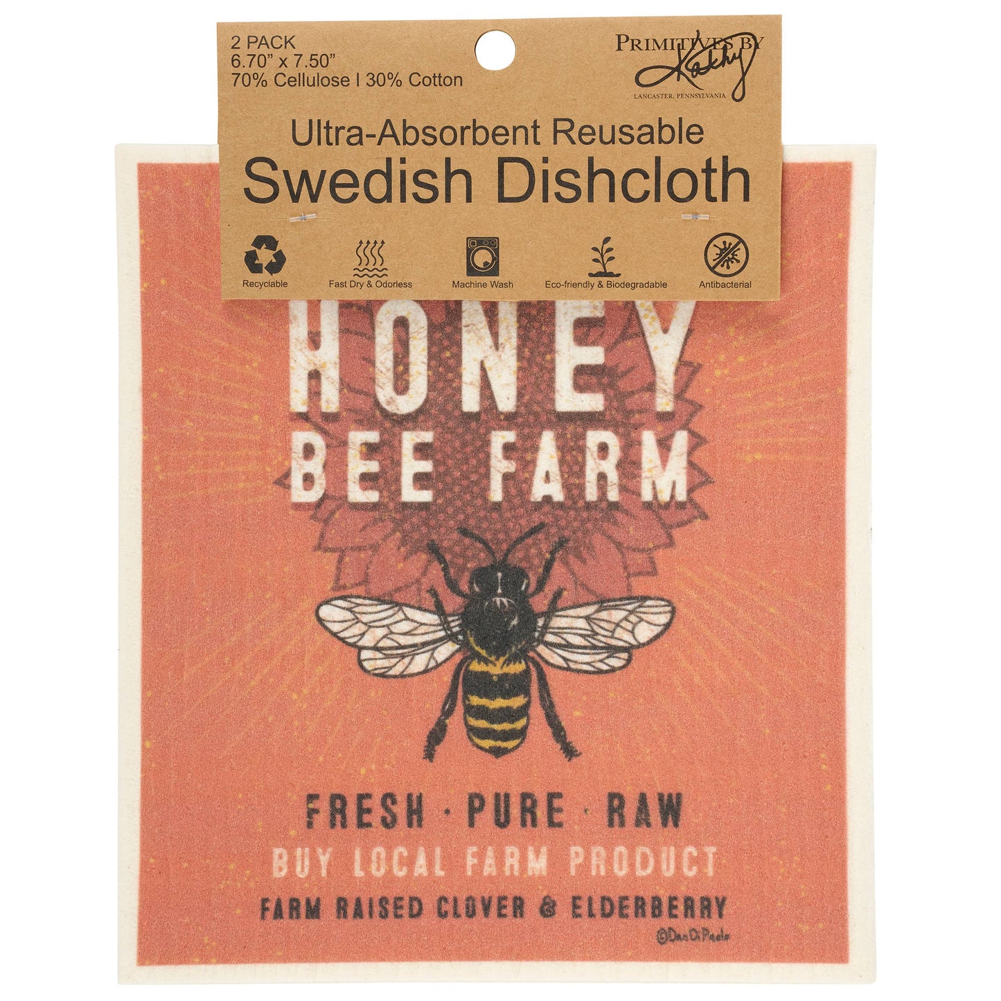 Honey Bee Farm Swedish Cloth Set