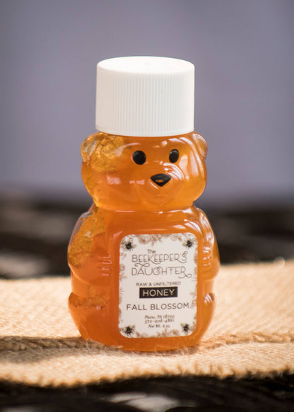 Mini Honey Bear- Raw Fall Blossom Honey