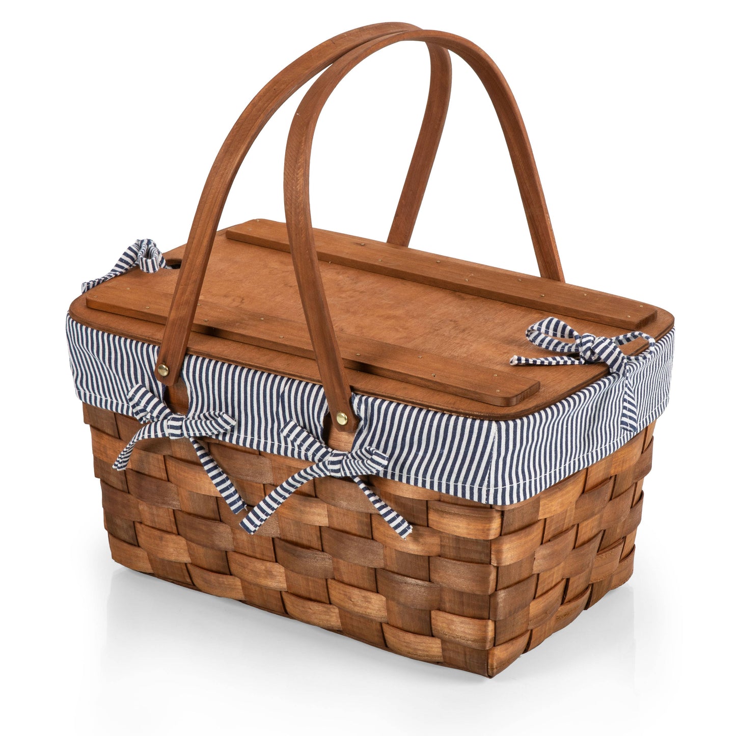 Kansas Handwoven Wood Picnic Basket