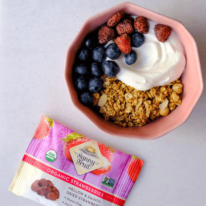 Organic Dried Strawberries - Dried Fruit Snacks, No Sulphite
