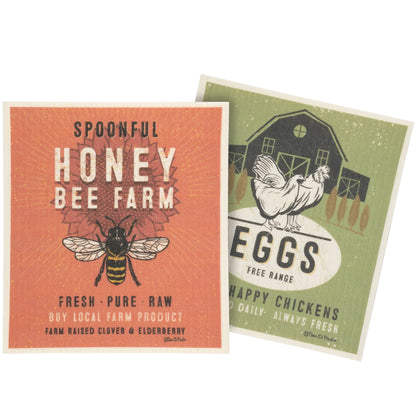 Honey Bee Farm Swedish Cloth Set