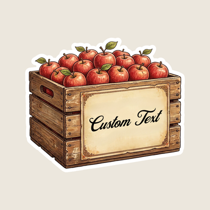 Vintage Red Apple Carton Custom Sticker