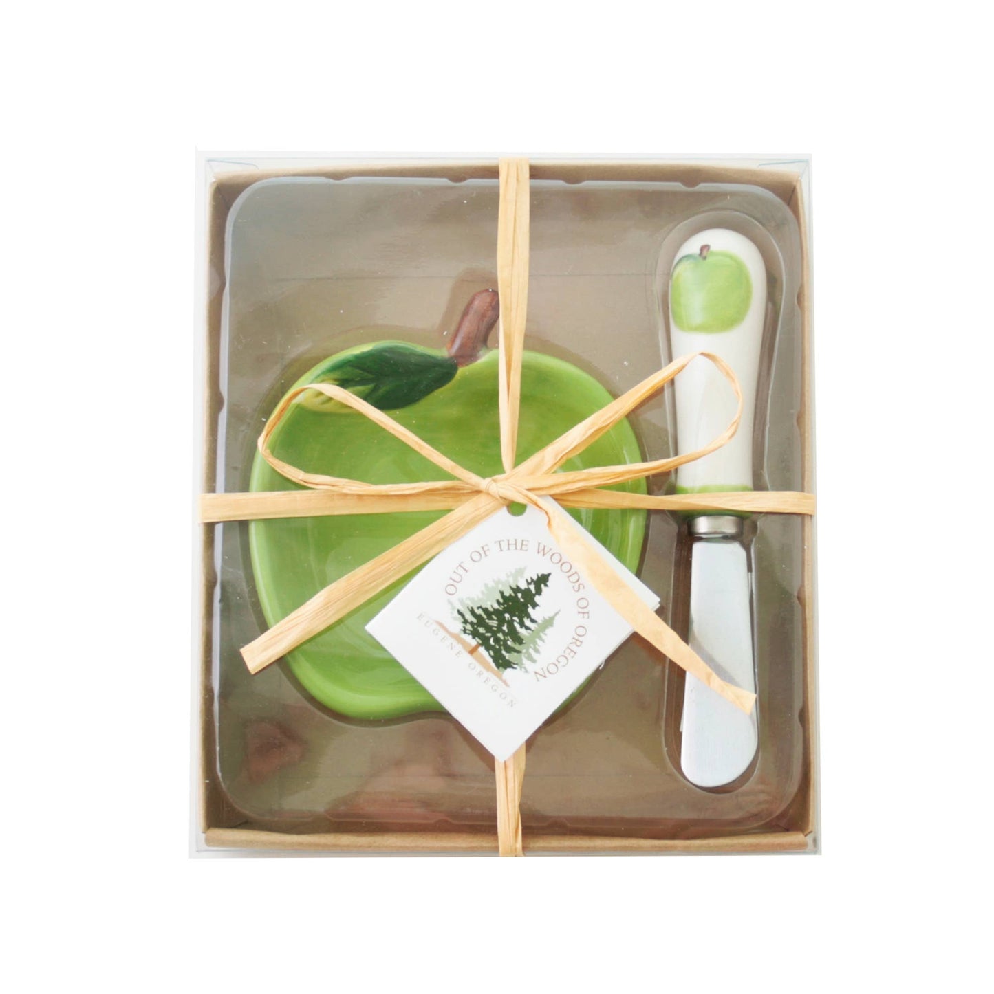 Green Apple Bowl and Spreader Set